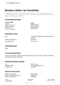 Dokumentit toimialalle Sähkö - Easoft Docs Oy
